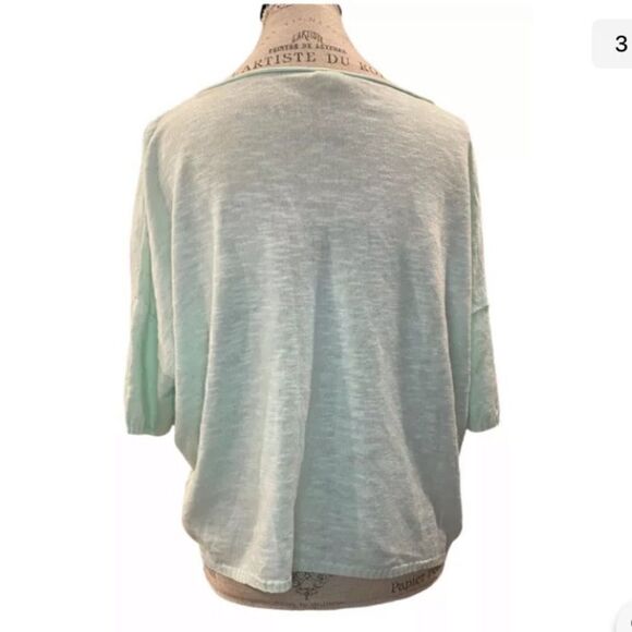 EILEEN FISHER Organic Linen Blend Knit Top Lightweight Sweater Light Green Small - Picture 3 of 7